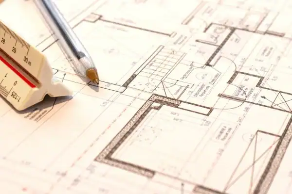 Image of architect Farnham drawings